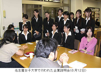 名古屋女子大学で行われた企業説明会(6月12日)