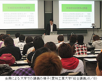 会員による大学での講義の様子(愛知工業大学「総合講義」6月8日)