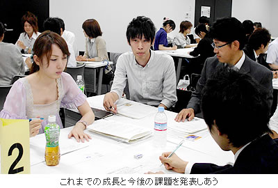 これまでの成長と今後の課題を発表しあう