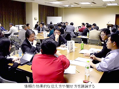 情報の効果的な伝え方や魅せ方を議論する