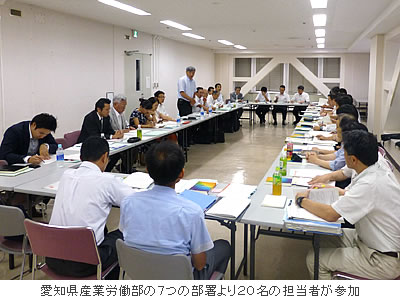 愛知県産業労働部の7つの部署より20名の担当者が参加