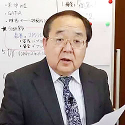 同友会のセミナーで報告する丸山氏